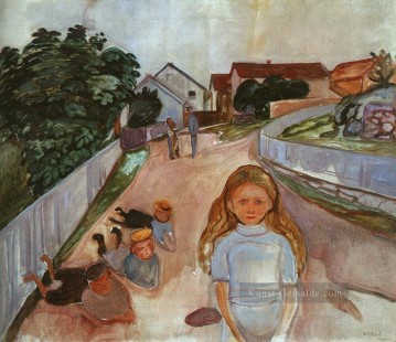 stilfserjoch straße comer see Ölbilder verkaufen - Straße in Asgardstrand 1902 Edward Munch